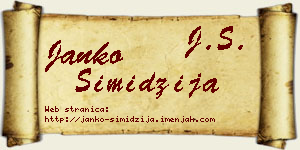 Janko Simidžija vizit kartica